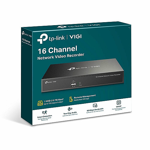 IP-видеорегистратор TP-LINK VIGI NVR1016H 16 каналов, 2xUSB, H265+, 1xHDD, до 10 ТБ