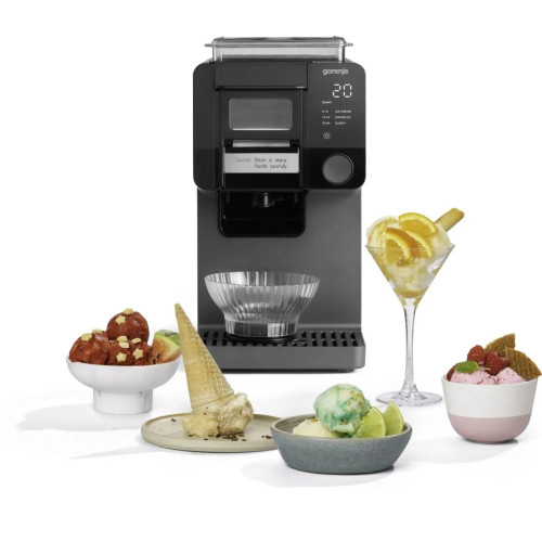 Морозивниця Gorenje  3 в 1, 210Вт, чаша-1л, 35 кг - 24 год., слаші, лід, морозиво, електронне управління, чорний