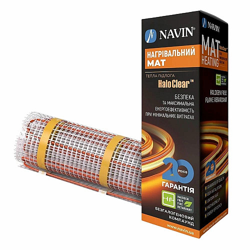 Мат нагревательный Navin HaloClear 190/260 двухжильный для систем отопления 1.3м кв, 0.5х2.6м 260Вт 230В