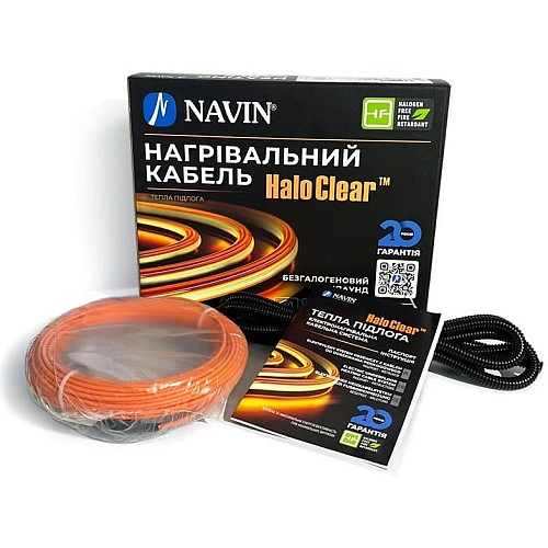Кабель нагревательный Navin HaloClear 18/100 двухжильный для систем отопления 0.7м кв, 5.6м 100Вт 230В