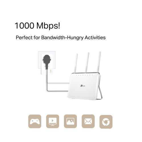 Комплект Адаптерiв Powerline TP-LINK TL-PA7017PKIT AV1000, 1xGE, (TL-PA7017 2шт), Розетка