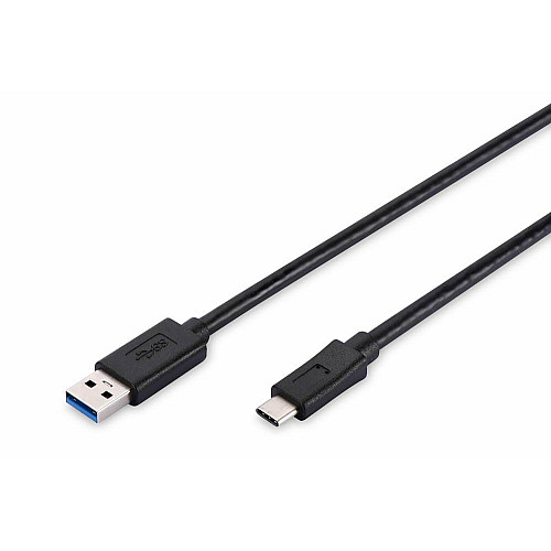 Кабель DIGITUS USB-C > USB-A заряджання/синхронізації, Type-C, 1м, чорний
