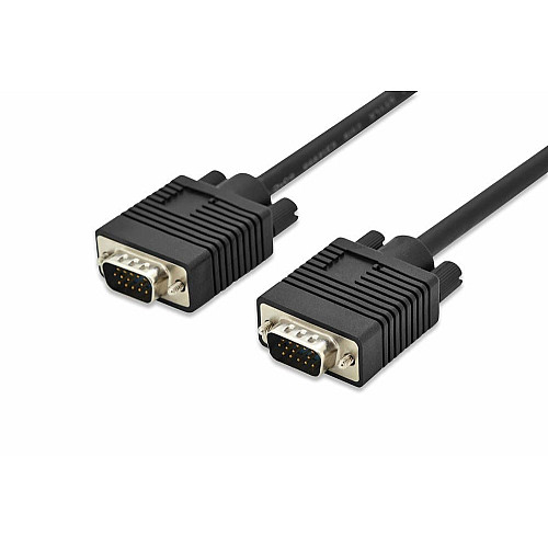 Кабель DIGITUS VGA, M/M, 2х феррит, 3м, черный