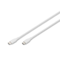 Кабель DIGITUS USB-C > USB-C зарядка/синхронизация, USB 2.0, 60W, силиконовый, 1м, белый