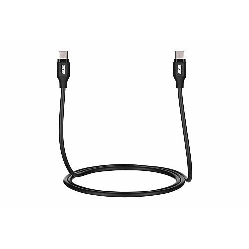 Кабель USB-C > USB-C заряджання/синхронізації 2E 1м, 60Вт Type-C, Glow, чорний