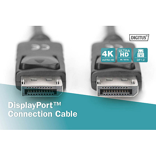 Кабель DIGITUS DisplayPort (M/M), 4K, 2м, черный