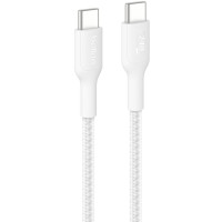 Кабель USB-C > USB-C заряджання/синхронізації Belkin 1м, 240Вт, Type-C, плетений, білий