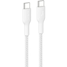 Кабель USB-C > USB-C зарядка/синхронизация Belkin 1м, 240Вт, Type-C, плетеный, белый