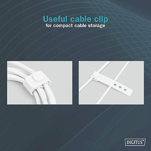 Кабель DIGITUS USB-A > USB-C зарядка/синхронизация, USB 2.0, 60W, силиконовый, 1м, белый