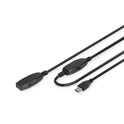 Подовжувач DIGITUS USB 3.0 Active Cable, A/M-A/F, 15м, чорний