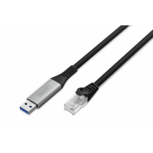 Кабель DIGITUS Ethernet USB-A - RJ45 CAT 6A S/FTP, 1 Gbit/s, 2m, LSZH