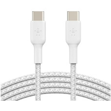 Кабель Belkin USB-C > USB-C заряджання/синхронізації 60Вт PD, 1м, плетений, білий
