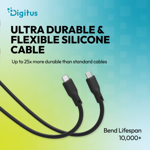 Кабель DIGITUS USB-C > USB-C заряджання/синхронізації, USB4 2.0, 80G, 240W, 16K, силіконовий, 0.5м, чорний