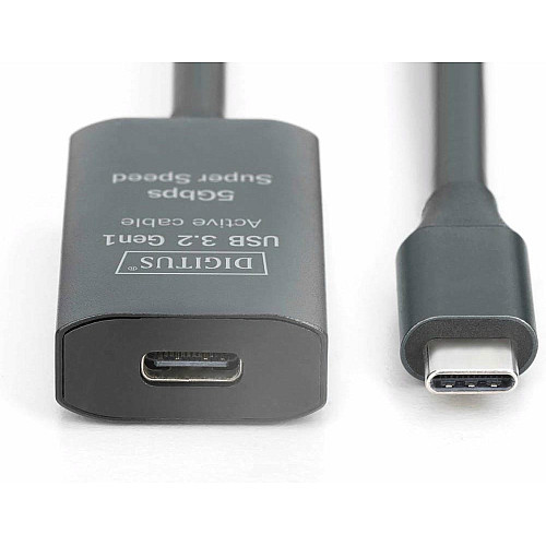 Удлинитель DIGITUS USB 3.2 Gen1 Active Cable 5G, C/M-C/F, 10м, черный