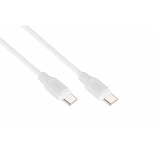 Кабель USB-C > USB-C заряджання/синхронізації 2E 1м, 60Вт Type-C, Glow, білий
