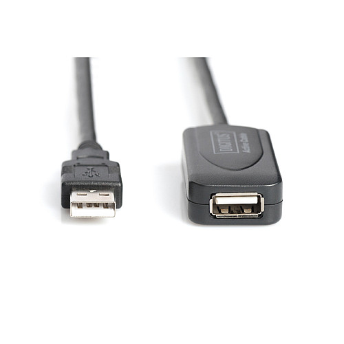 Подовжувач DIGITUS USB 2.0 Active Cable, A/M-A/F, 20м, чорний