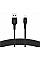 Кабель USB-A > Lightning подзарядка/синхронизация Belkin 1м, плетеный, силиконовый, с ремешком на магните, черный