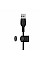 Кабель USB-A > Lightning подзарядка/синхронизация Belkin 1м, плетеный, силиконовый, с ремешком на магните, черный