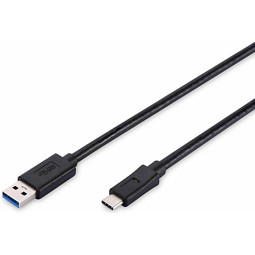 Кабель DIGITUS USB-C > USB-A заряджання/синхронізації, Type-C, 1м, чорний