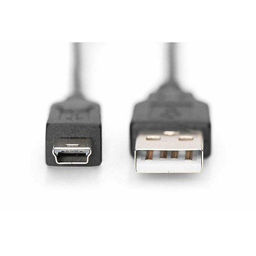 Кабель DIGITUS USB-A > USB-mini B синхронізації, 3.0 m, чорний