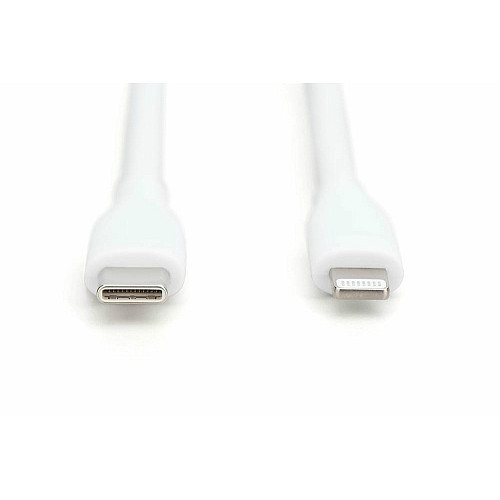 Кабель DIGITUS USB-C > Lightning заряджання/синхронізації, USB 2.0, 60W, силіконовий, 1м, білий
