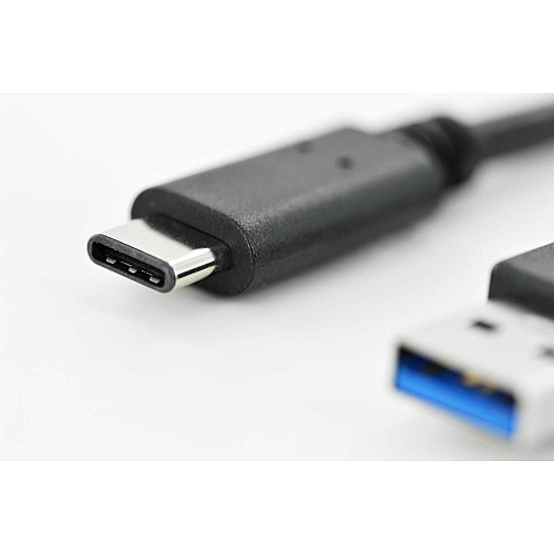 Кабель DIGITUS USB-C > USB-A заряджання/синхронізації, Type-C, 1м, чорний
