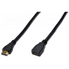 Кабель DIGITUS HDMI (M/F), High speed/Ethernet, 5м, чорний