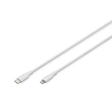 Кабель DIGITUS USB-C > Lightning заряджання/синхронізації, USB 2.0, 60W, силіконовий, 1м, білий