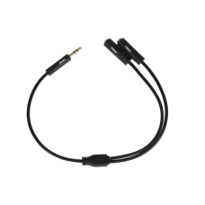 Кабель 2E jack 3.5 > 2хjack 3.5 (M/F) 0.30м, чорний