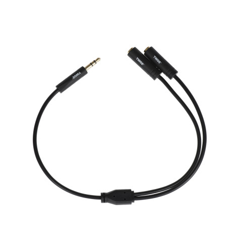 Кабель 2E jack 3.5 > 2хjack 3.5 (M/F) 0.30м, чорний