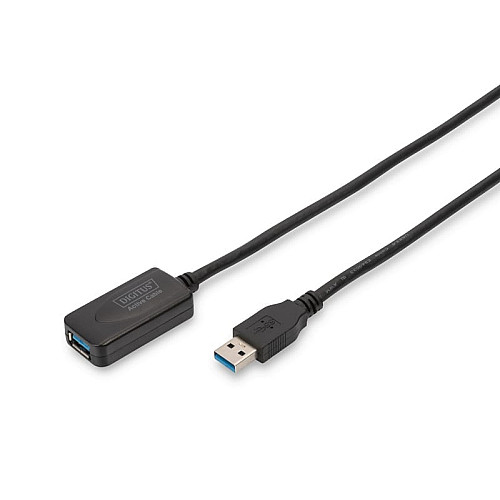 Подовжувач DIGITUS USB 3.0 Active Cable, A/M-A/F, 5м, чорний