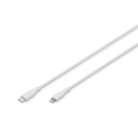 Кабель DIGITUS USB-C > Lightning заряджання/синхронізації, USB 2.0, 60W, силіконовий, 2м, білий