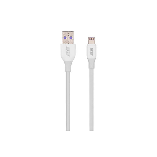Кабель USB-A > Lightning заряджання/синхронізації 2E 1м, Glow, білий