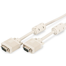Кабель DIGITUS VGA (M/M), ферит, 5м, бежевий