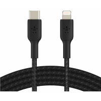 Кабель USB-C > Lightning заряджання/синхронізації Belkin 2м, 30Вт, Type-C, плетений, чорний