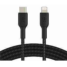 Кабель USB-C > Lightning заряджання/синхронізації Belkin 2м, 30Вт, Type-C, плетений, чорний