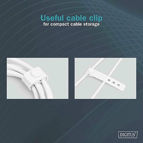 Кабель DIGITUS USB-C > USB-C зарядка/синхронизация, USB 2.0, 60W, силиконовый, 1м, белый