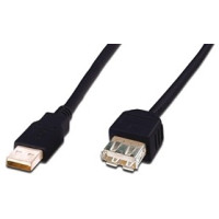 Кабель DIGITUS USB-A (M/F) заряджання/синхронізації, 3м, чорний