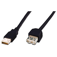 Кабель DIGITUS USB-A (M/F) заряджання/синхронізації, 3м, чорний