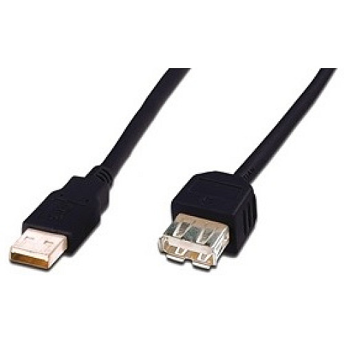 Кабель DIGITUS USB-A (M/F) заряджання/синхронізації, 3м, чорний