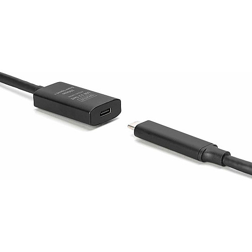 Подовжувач DIGITUS USB 3.2 Gen2 Active Cable 10G, C/M-C/F, 5м, чорний