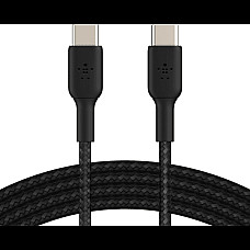 Кабель USB-C > USB-C заряджання/синхронізації Belkin 1м, 60Вт, Type-C, плетений, чорний
