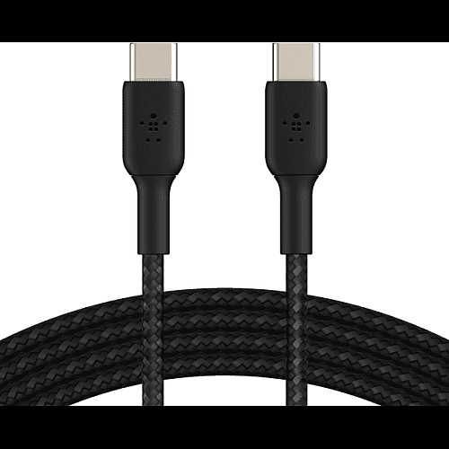 Кабель USB-C > USB-C зарядка/синхронизация Belkin 1м, 60Вт, Type-C, плетеный, черный