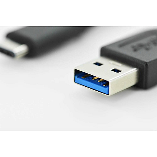 Кабель DIGITUS USB-C > USB-A заряджання/синхронізації, Type-C, 1м, чорний