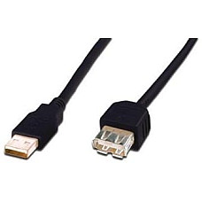 Кабель DIGITUS USB-A (M/F) заряджання/синхронізації, 5м, чорний