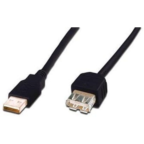 Кабель DIGITUS USB-A (M/F) зарядка/синхронизация, 5м, черный