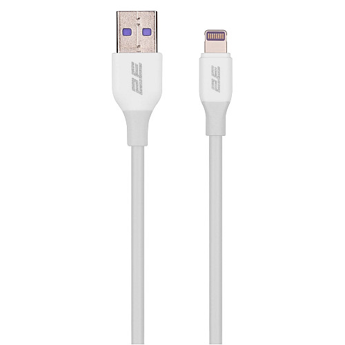 Кабель USB-A > Lightning заряджання/синхронізації 2E 1м, Glow, білий