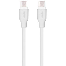 Кабель USB-C > USB-C заряджання/синхронізації 2E 1м, 60Вт Type-C, Glow, білий