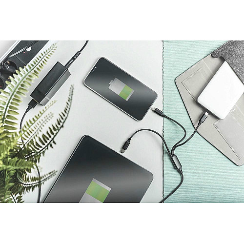 Кабель DIGITUS USB-A > Lightning/USB-С/micro USB, мультизарядный 3-в-1, зарядка/синхронизация 1м, черный