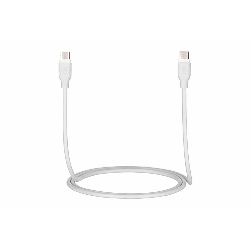 Кабель USB-C > USB-C заряджання/синхронізації 2E 1м, 60Вт Type-C, Glow, білий